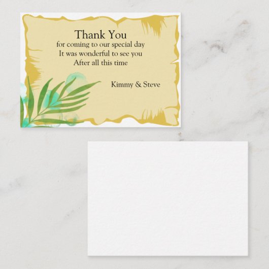 Tropisch lef - Hartelijk dank Notitiekaartje (Voorkant / Achterkant)