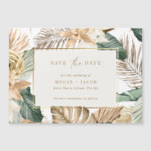 Tropisch lef-strand bruiloft bespaart datum magnetische uitnodiging (Voorkant)