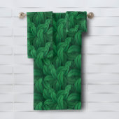 Tropisch lefpatroon bad handdoek