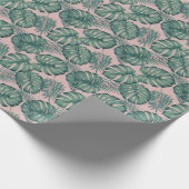 Tropisch lefpatroon cadeaupapier (Hoek)