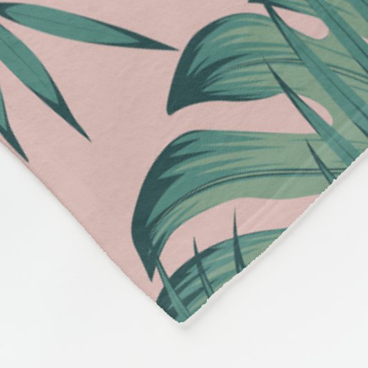 Tropisch lefpatroon fleece deken (Hoek)