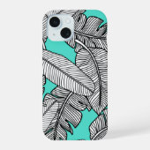 Tropisch lefpatroon iPhone 15 case (Achterkant)
