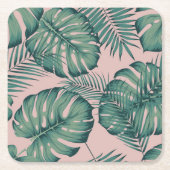 Tropisch lefpatroon kartonnen onderzetters (Voorkant)