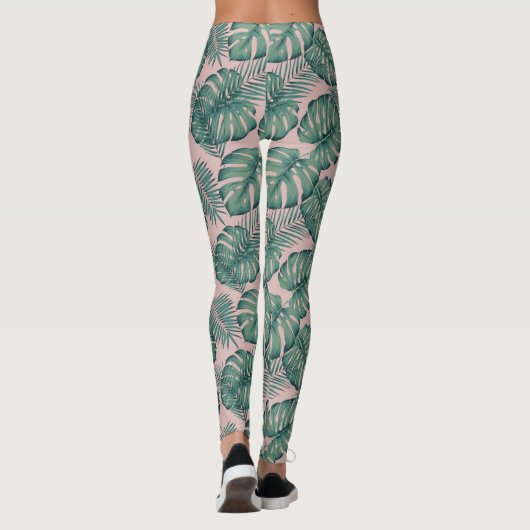 Tropisch lefpatroon leggings (Achterkant)
