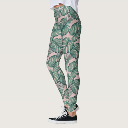 Tropisch lefpatroon leggings (Links)