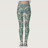Tropisch lefpatroon leggings (Voorkant)