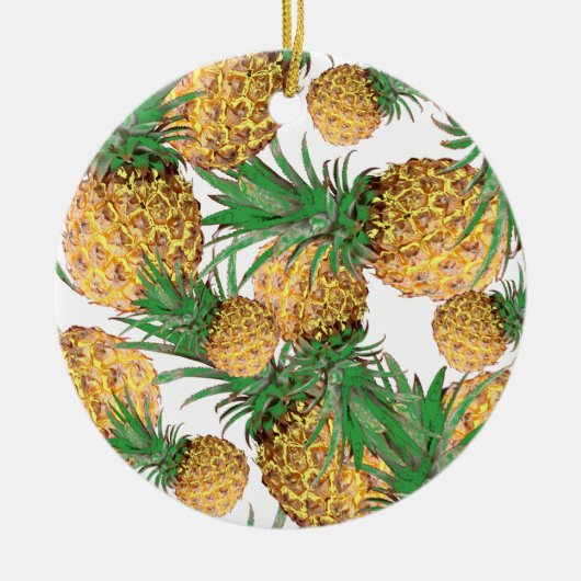 Tropisch Lekker Ananas Patroon Keramisch Ornament (Voorkant)