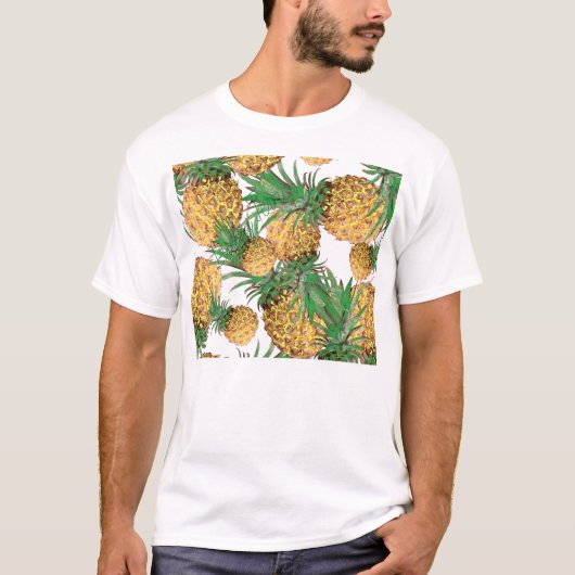 Tropisch Lekker Ananas Patroon T-shirt (Voorkant)