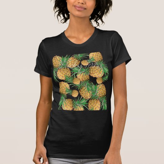 Tropisch Lekker Ananas Patroon T-shirt (Voorkant)