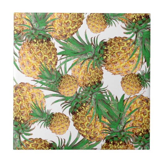 Tropisch Lekker Ananas Patroon Tegeltje (Voorkant)