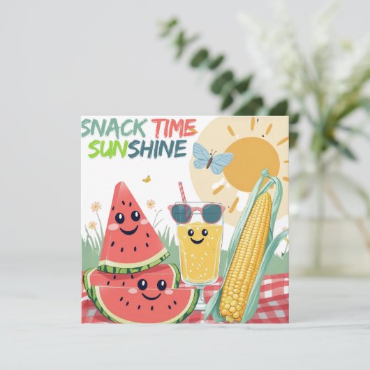 Tropisch Lekkere Feest Uitnodiging – Zoete Zomer B (Staand voorkant)