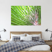 Tropisch leren van kunstmatig leder van de palmboo canvas afdruk (Insitu (Slaapkamer))
