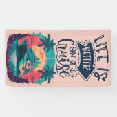 Tropisch leven is beter op een cruise | Cruisedeur Spandoek (Horizontaal)