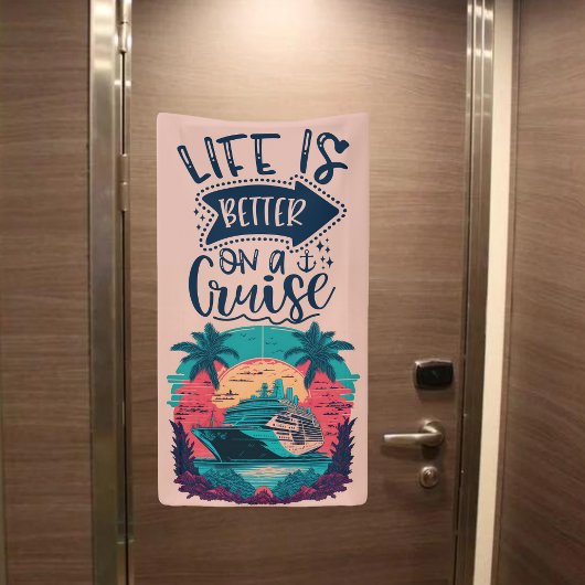 Tropisch leven is beter op een cruise | Cruisedeur Spandoek