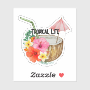 Tropisch leven op een sticker
