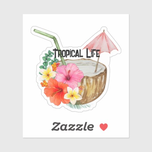 Tropisch leven op een sticker (Vel)