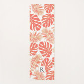 Tropisch levend koraal, goudbladeren en monogram yogamat (Voorkant)