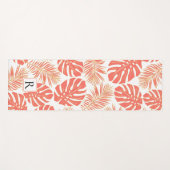 Tropisch levend koraal, goudbladeren en monogram yogamat (Voorkant (horizontaal))