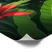 Tropisch levendig groen bladeren regenwoud Poster (Hoek)