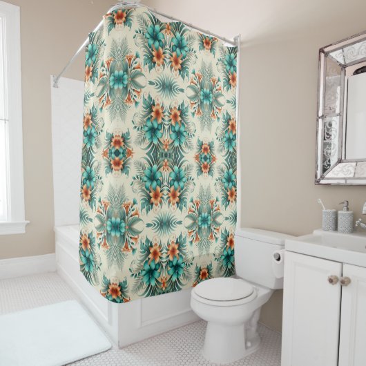 Tropisch licht douchegordijn (In situ)