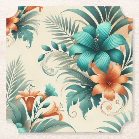 Tropisch licht irisatie kartonnen onderzetters (Voorkant)