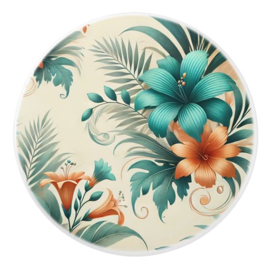 Tropisch licht keramische knop (Voorkant)