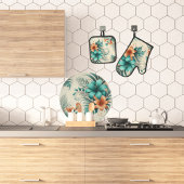 Tropisch licht ovenwant & pannenlap set