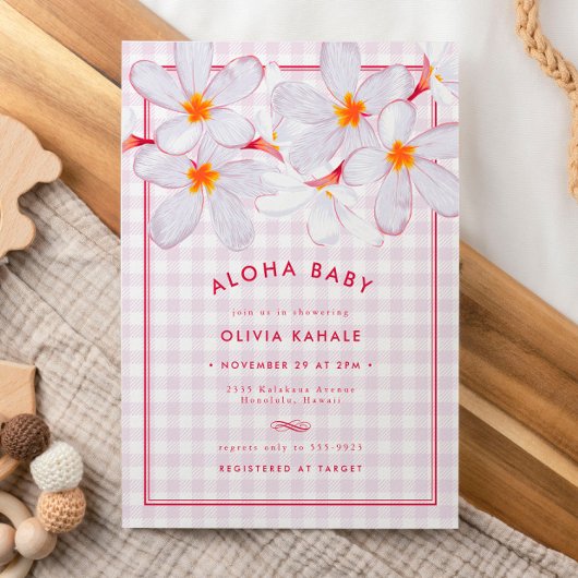Tropisch Licht Paarse Bloemen Aloha Baby shower