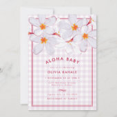 Tropisch Licht Paarse Bloemen Aloha Baby shower (Voorkant)