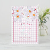 Tropisch Licht Paarse Bloemen Aloha Baby shower (Staand voorkant)