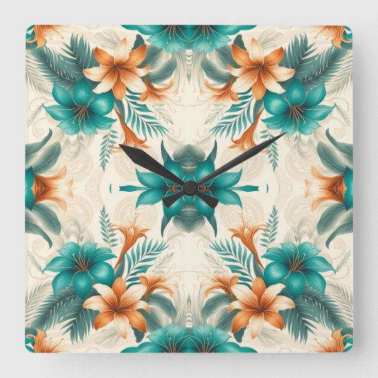 Tropisch licht vierkante klok (Voorkant)