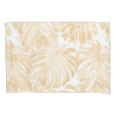 Tropisch lichtgele monstera Oerwoud lekt Kussensloop (Voorkant-Links)