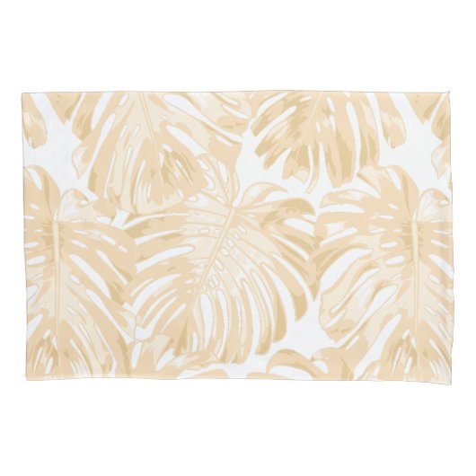 Tropisch lichtgele monstera Oerwoud lekt Kussensloop (Voorkant-Links)