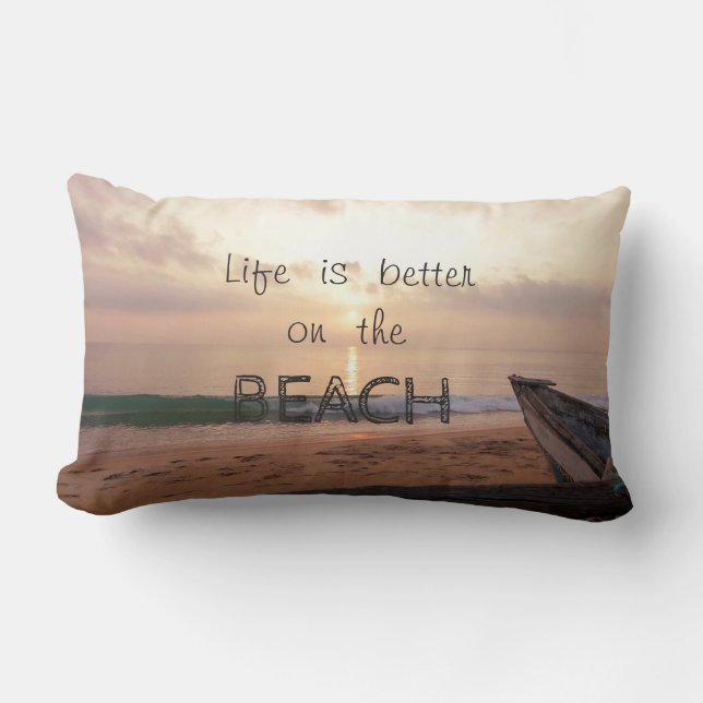 Tropisch lieflijk strand, Zonsondergang Kussen (Voorkant)