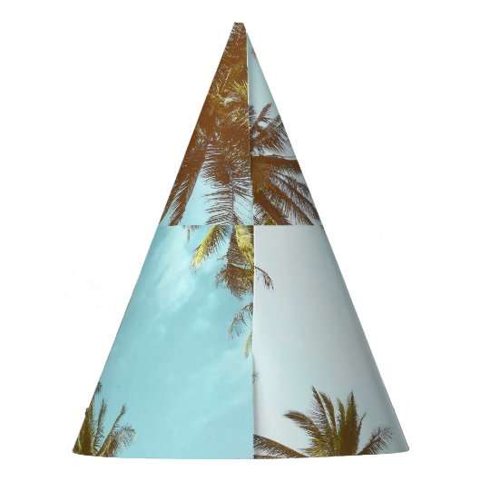 Tropisch Lijst: Abstracte palmbomen Feesthoedjes (Achterkant)