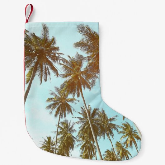 Tropisch Lijst: Abstracte palmbomen Kleine Kerstsok (Voorkant)