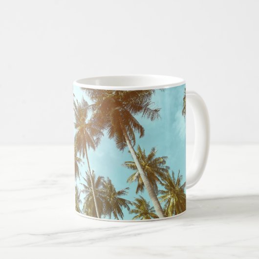 Tropisch Lijst: Abstracte palmbomen Koffiemok (Voorkant rechts)