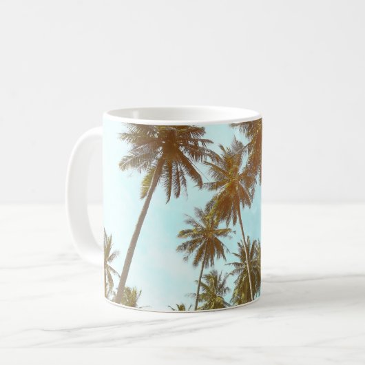 Tropisch Lijst: Abstracte palmbomen Koffiemok (Voorkant links)