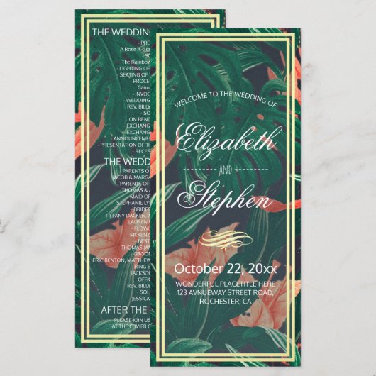 Tropisch Lijst- en goudfeiënprogramma Programmakaart (Voorkant / Achterkant)