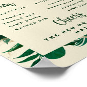 Tropisch Lofblad Signature Cocktails Bar Menu Bord Poster (Hoek)