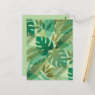 Tropisch Lofwerk Luchtige Groene Bladeren Briefkaart