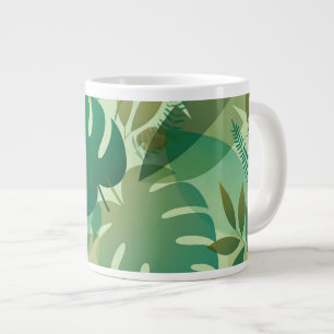Tropisch Lofwerk Luchtige Groene Bladeren Grote Koffiekop