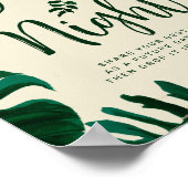 Tropisch Loof & Bladeren Datum Aandacht Trouwkaart Poster (Hoek)