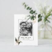 Tropisch Loof Foto Trouwkaart Save the Date Aankondigingskaart (Staand voorkant)