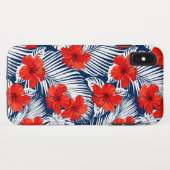 Tropisch Loof Met Rode Bloem Hibiscus Case-Mate iPhone Case (Achterkant (horizontaal))