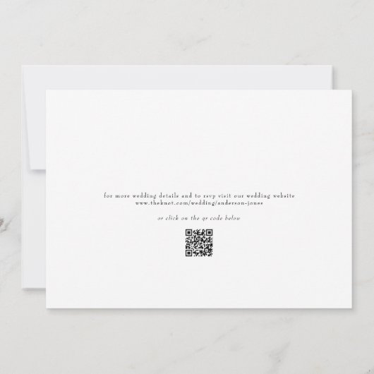 Tropisch loof QR-code Horizontale bruiloft Kaart (Achterkant)