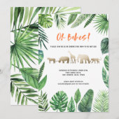 Tropisch loofwerk en gouddieren met twee baby show (Voorkant / Achterkant)