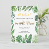 Tropisch loofwerk en gouddieren met twee baby show (Staand voorkant)