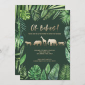 Tropisch loofwerk en gouddieren met twee baby show (Voorkant / Achterkant)