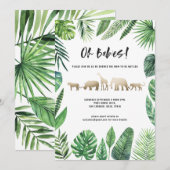 Tropisch loofwerk en gouddieren met twee baby show (Voorkant / Achterkant)